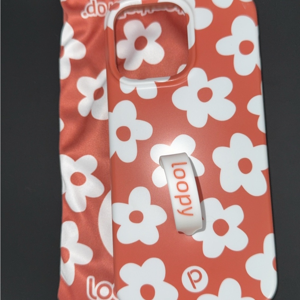 Loopy Blossom Case Floral iPhone 15 Pro Max Case - Orange and White